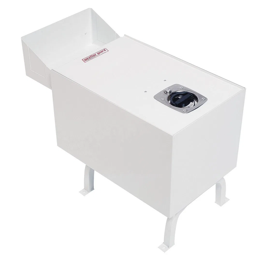 9012-3-01 – WEATHERGUARD Console, Floor Mount 13 Inch Width x 12 Inch Height x 20 Inch Depth Lockable White Steel Wit...